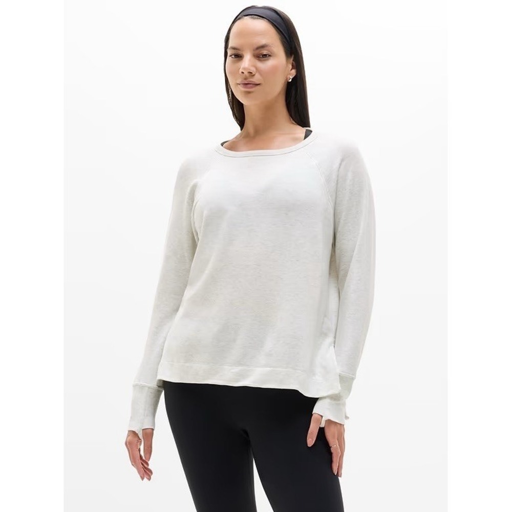 Athleta Coaster Luxe Recover Sweatshirt Fog Heather Gray Small